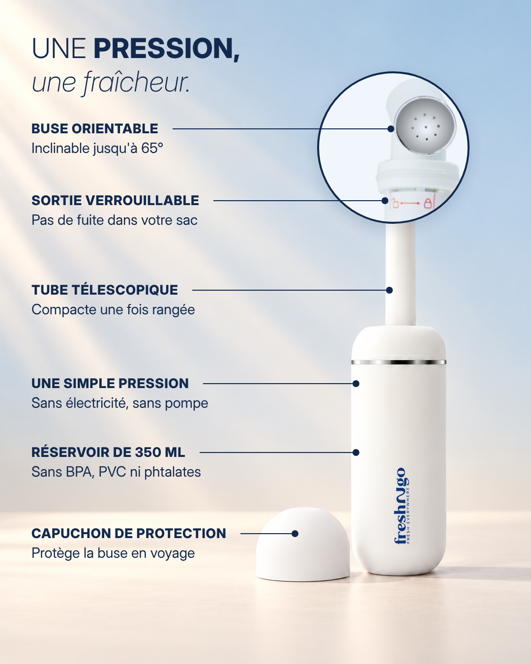 Douchette Portable Freshngo - Blanc